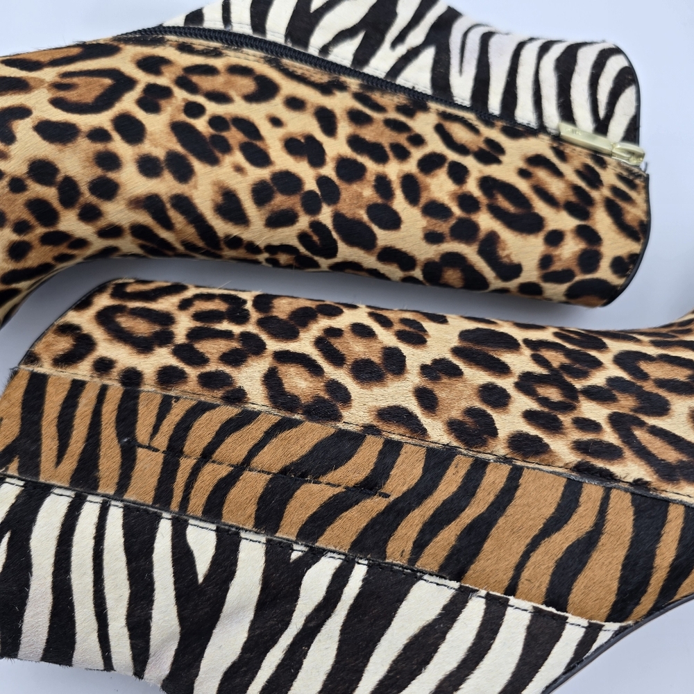 NWOT Kenneth Cole NY Riley 110 Western Ponty-Toe Heeled Animal Print Booties, 8M - Picture 14 of 16
